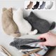 thumbnail image 1 of Bolso de billetera para gatos con cremallera de peluche • Material de floco negro, blanco gris caqui • Pincel de maquillaje de gran capacidad 25x12cm Estuche de papelería Organizador multifuncional, 1 of 6