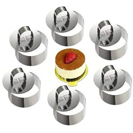 Mousse Rings Cake Ring Stainless Steel Pan With Slider 8cm Diameter 6 Pieces Round Canada Mousse Rings Cake Ring Stainless Steel, Round Cake Pans With Slider