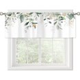 thumbnail image 6 of Sage Mint Green Gold Eucalyptus Leavses Valances Kitchen Curtains Watercolor Floral Flower Plants Botanical Farmhouse Bedroom Living Room Treatment Tier Fabric 1 Panel 52Wx18H Inch, 6 of 6