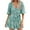 Blue, variant on Njagoc3 Womens Floral Print V-Neck Short Romper - Trendy Casual Jumpsuit for Summer
