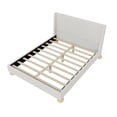 thumbnail image 7 of Upholstered Platform Bed with Wingback Headboard and Round Wooden Legs, Wingback Platform Bed Velvet Platform Bed Frame with Strong Wooden Slats for Bedroom, No Box Spring Needed, Noise-Free, 7 of 7