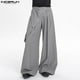 thumbnail image 4 of INCERUN 2024 Pantalones de estilo coreano, pantalones de moda para hombre con laterales desmontables, ropa de calle masculina, diseño de deconstrucción, pantalones sólidos S-5XL, 4 of 5