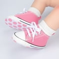 thumbnail image 3 of Kannior Baby Girls Boys Canvas Shoes Soft Sole Newborn Casual High-Top Ankle Sneakers First Walkers 3-18 Months, 3 of 7