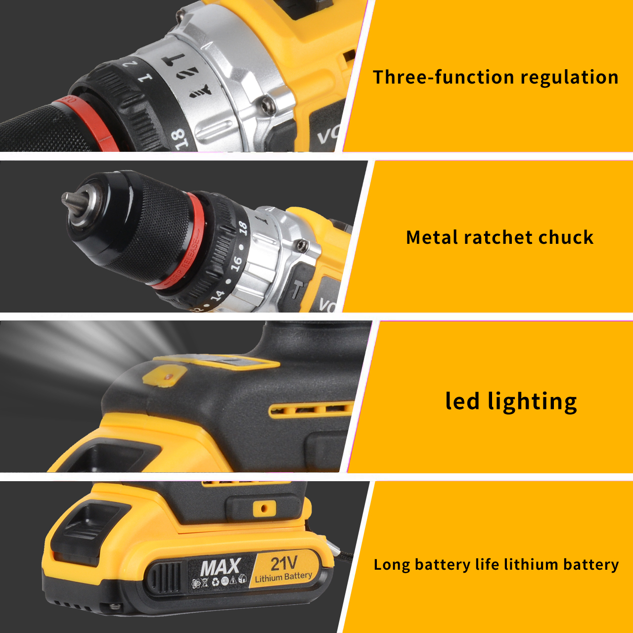 Euur 21V Brushless Cordless Drill Set with 26 Drill Bits photo 3