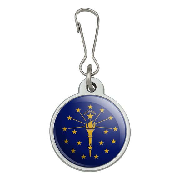 Indiana State Flag Jacket Handbag Purse Luggage Backpack Zipper Pull Charm