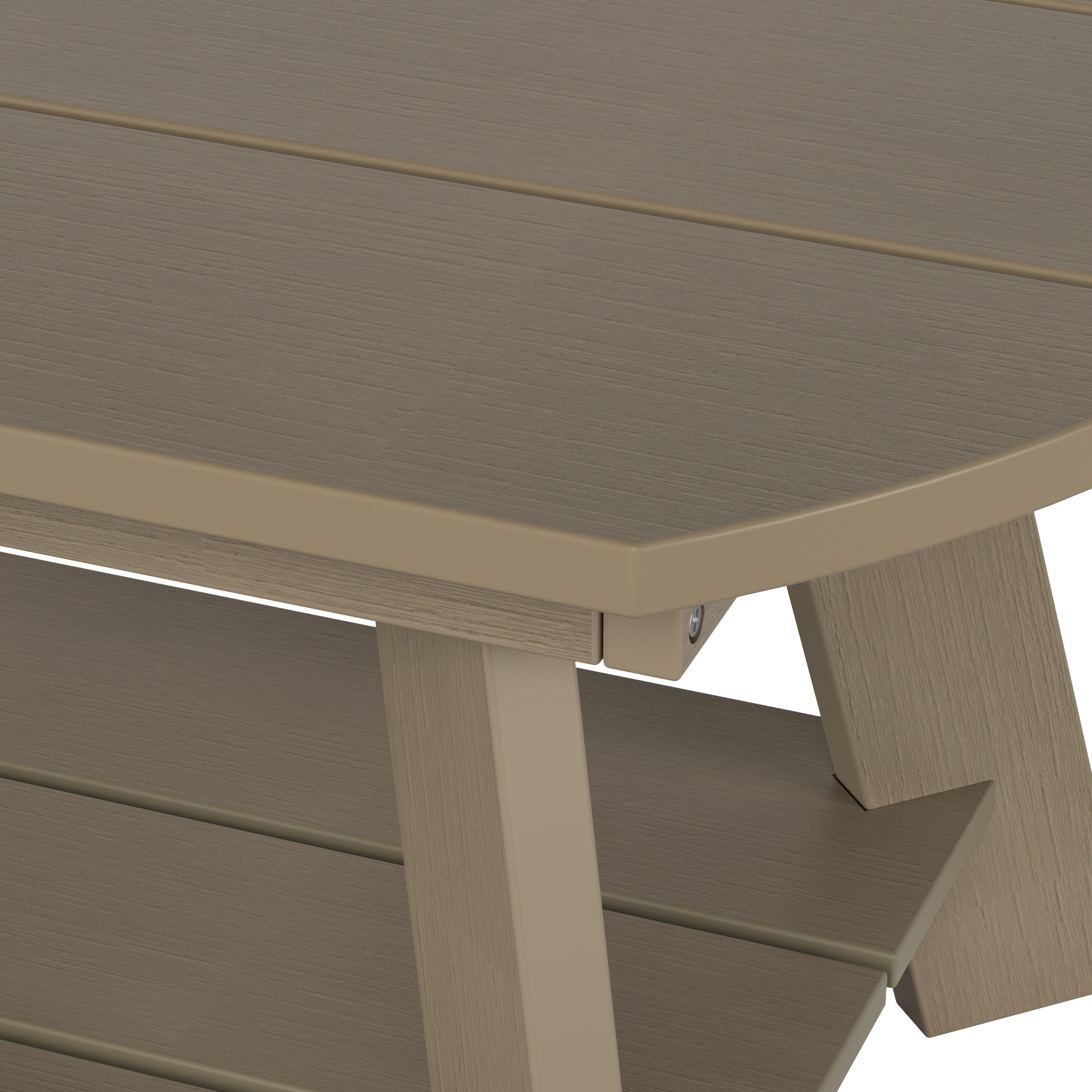 WestinTrends Tuscany Outdoor Coffee Table, Real Wood Like All Weather HIPS 2 Tier Patio Adirondack Coffee Table, Taupe