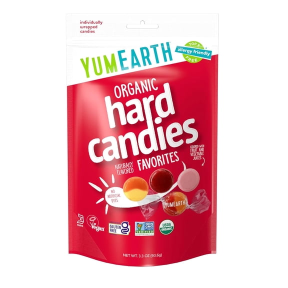 YumEarth Organic Hard Candies Favorite Fruits 3.3 oz Pack of 2