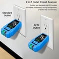 thumbnail image 4 of Outlet Tester with LCD Display Receptacle Tester with GFCI for Standard 3Wire 110-125V AC Electrical Outlet Test US Plug,1 * Outlet Tester,Blue, 4 of 7