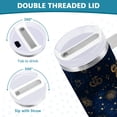 thumbnail image 5 of 40 oz Insulated Stainless Steel Tumbler Double Wall Stainless Steel Tumbler with 2-Way Drinking Twinkling Stars and Constellations, 5 of 9