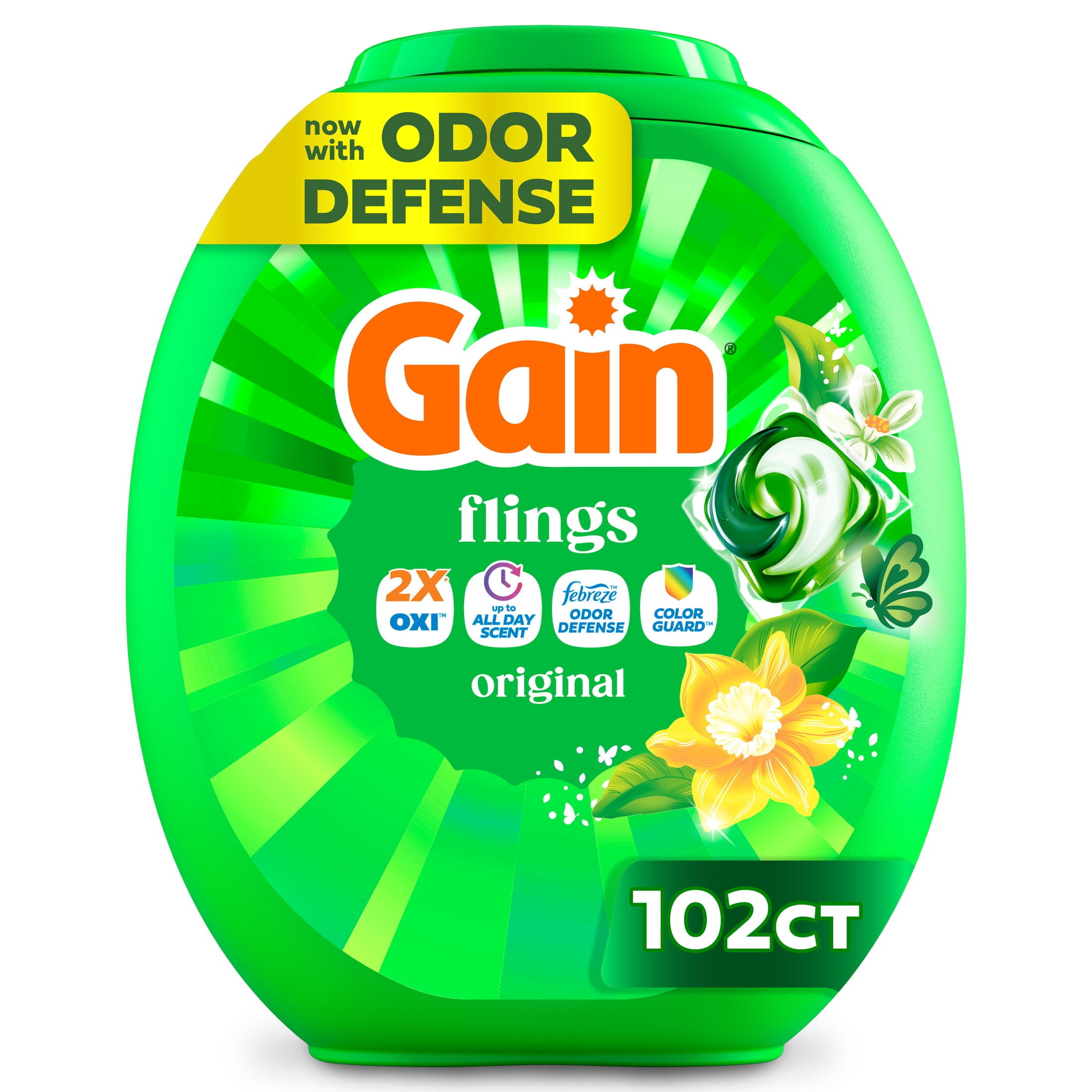 Gain, Flings Laundry Detergent Pods, 42 Ct, Original Scent