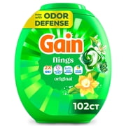 Gain Flings Laundry Detergent Soap Pacs, 4-in-1 Oxi Boost and Febreze, Original Scent, 102 Count