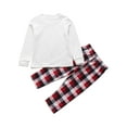 thumbnail image 5 of Qiylii Christmas Pajamas for Family Matching Set, Parent-Child Reindeer Pattern Tops+Long Elastic Pants for Dad Mom Kids Holiday Pjs with Dog, 5 of 7