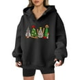 thumbnail image 2 of Christmas Tree Hoodies for Women 2025 Long Sleeve V Neck Holiday Graphic Hooded Sweatshirt Pullover Tops, 2 of 5