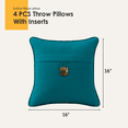 thumbnail image 6 of Supdurplus Outdoor Sunbrella Decorative Pillows With Coconut Button Pack of 4, 16" x 16" Outdoor Pillow Set for Couch Bed Throw Patio Sofa, Spectrum Peacock, 6 of 8