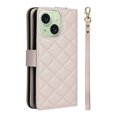 thumbnail image 3 of Compatible for iPhone 13 Wallet Case, Crossbody Strap PU Leather Folio Phone Cover, Zipper Handbag Purse with Card Holder Lanyard Flip Stand for iPhone 13, Beige, 3 of 10