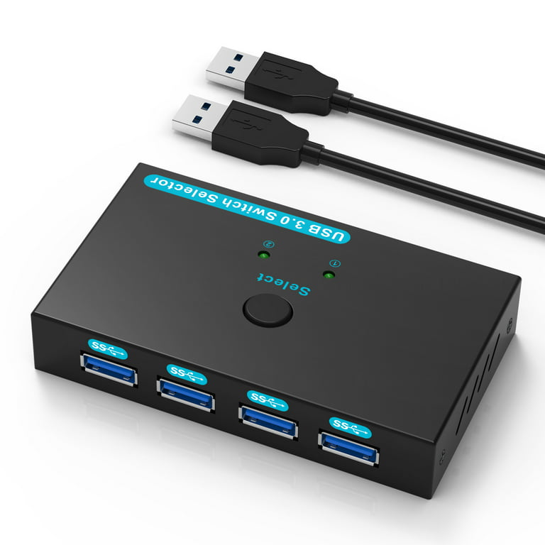 USB 3.0 Switch Selector,KVM Switch Adapter 2 Computer Sharing 4 USB De
