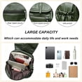 thumbnail image 4 of Sunyuer Vintage Soft PU Leather Backpack for Women, Large Capacity Multi-Pocket Casual Daypack, Adjustable Strap Fashion Shoulder Rucksack for Commute Travel Daily Work, 4 of 8