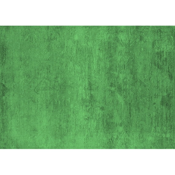 Ahgly Company Machine Washable Indoor Rectangle Oriental Emerald Green Industrial Area Rugs, 2' x 5'