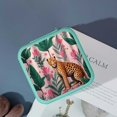 thumbnail image 4 of Autua Leopard Flowers Jungle Jewelry Storage Artifacts Box for Necklace, Ring, Earring - Compact Size Travel Case Green, 4 of 5