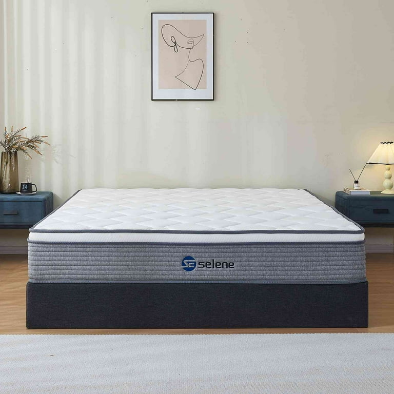 Selene Queen Mattress 10 Inch Memory Foam Mattress Queen Size Pocket Spring Mattress in a Box for Motion Isolation Edge Support Pressure Relief