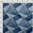 thumbnail image 2 of oneOone Cotton Poplin Twill Medium Blue Fabric Triangle Geometric Sewing Material Print Fabric By The Yard 56 Inch Wide, 2 of 4