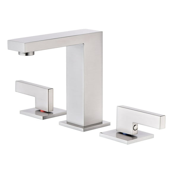 sumerain 8 Inch Widespread Brushed Nickel Bathroom Faucet 2 Handles Lavatory Faucet with Quick Install Hose