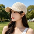 thumbnail image 4 of Summer Sales LSONABXA Saving $5 Beige Baseball Caps for Women Vertical Pearl Knit Baseball Cap Fresh Casual Hat Muslim Hat for Women, 4 of 4