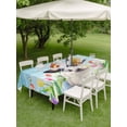 thumbnail image 3 of Spring Easter Outdoor Tablecloth - 52x70 Inch Rectangle Dining Table Cover, Blue Botanical Tulip Rabbit Butterfly Waterproof Outdoor Table Cloth with Umbrella Hole & Zipper for Picnic/Patio/Party, 3 of 7