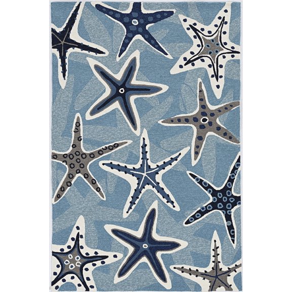 2' x 3' Blue Polypropylene Accent Rug
