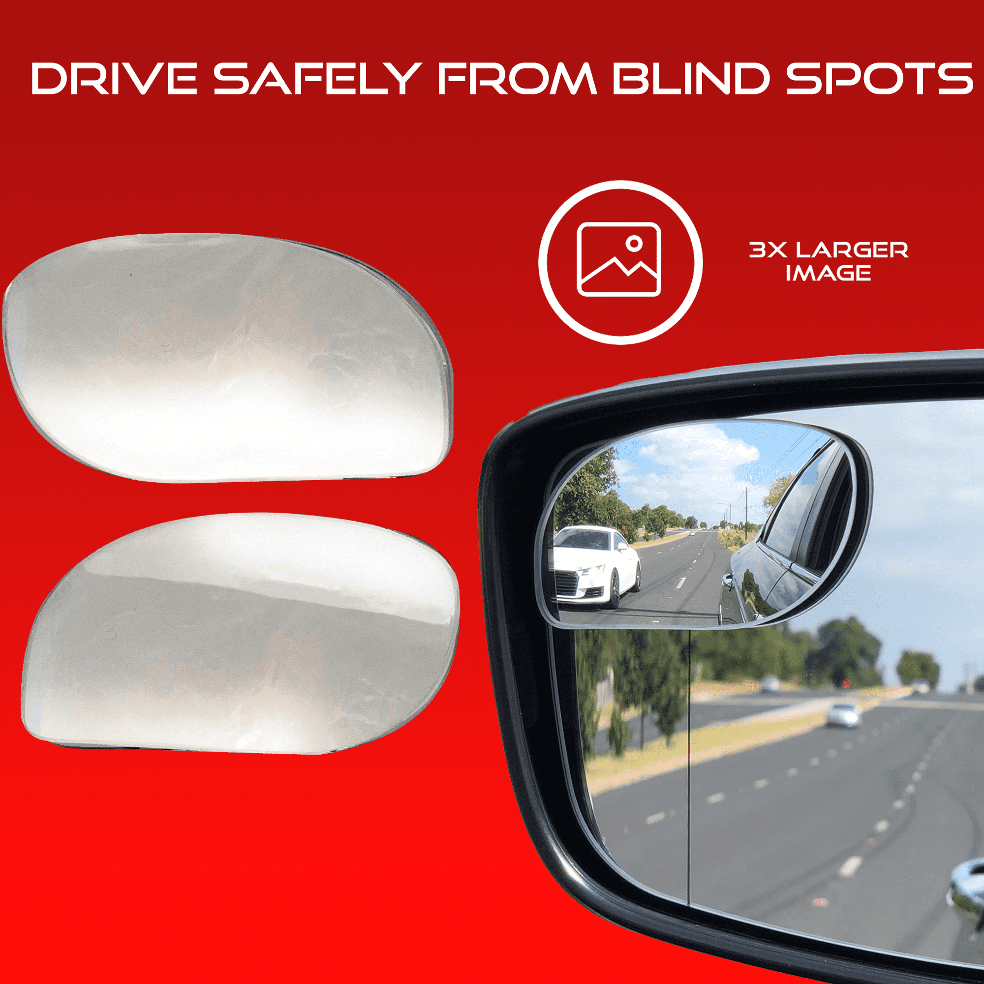 UTOPICAR Frameless Extra Wide Side View Automotive Blind Spot