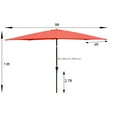 thumbnail image 6 of 6x9 ft Patio Umbrella,Heavy Duty Outdoor Umbrella,Waterproof pool Umbrella With Crank and Push Button Tilt Without Flap For Garden Backyard Pool Swimming Pool Market,Brick Red, 6 of 6