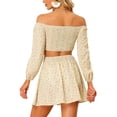thumbnail image 3 of INSPIRE CHIC 2 Piece Outfit for Women's Floral One Shoulder Crop Top and Skirt M Light Yellow, 3 of 5