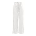 thumbnail image 4 of Womens Sweatpants with Pockets Elastic High Waist Drawstring Relaxed Fit Casual Straight Leg Sweat Pants Trousers, 4 of 7