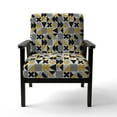 thumbnail image 3 of Designart "Yellow and Black Geometric" Upholstered Patterned Accent Chair and Arm Chair, 3 of 5