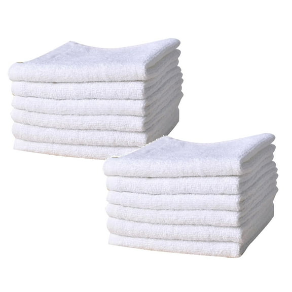12pcs White Hand Towels for Bathroom 9.84x9.84 Inch Cotton Hand Towel Bulk for Gym Kitchen And Spa Soft Highly Absorbent Quick Dry Multipurpose Cleaning Towels