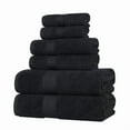 thumbnail image 2 of Superior Oregon Organic Cotton Solid 6-Piece Towel Set, Black, 2 of 11