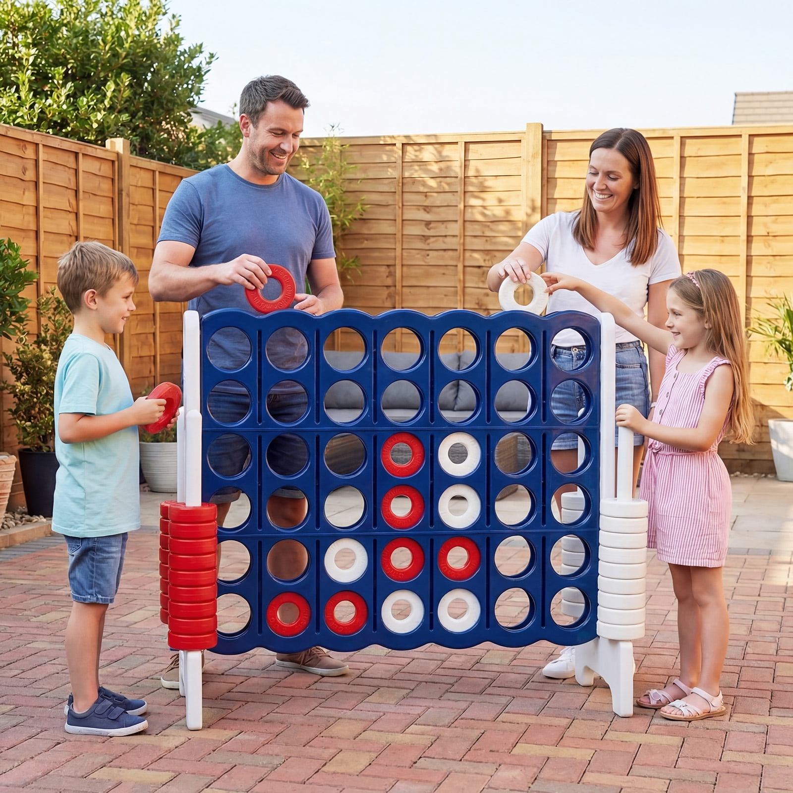 Costway Jumbo 4-to-Score 4 in A Row Giant Game Set Indoor Outdoor Adults Kids Family Fun