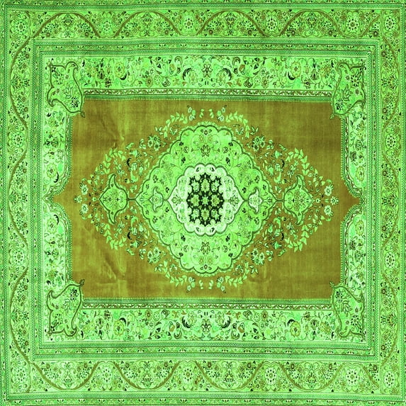 Ahgly Company Indoor Square Persian Green Traditional Area Rugs, 3' Square