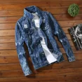 thumbnail image 4 of Ropa popular coreana de otoño, abrigo de vaquero para hombre, chaquetas de mezclilla cargo para hombre, informal, de Corea, de bajo costo, elásticas, Y2k, talla L, originales, sueltas, 4 of 4