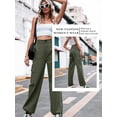 thumbnail image 4 of Xuanfei Women High Waist Cargo Pants Drawstring Joggers Straight Leg Parachute Pants With Pockets, 4 of 4