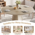 thumbnail image 6 of UHOMEPRO Round Dining Table, 47" Circle Kitchen Table for 4-6, Farmhouse Dining Room Table with Sturdy Wood Strip Base, Modern Dining Table for Dining Room Living Room, Beige(Only Table), 6 of 7