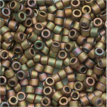 Miyuki Delica Seed Beads 11/0 Metallic Matte Green/Pink AB DB380 7.2 Grams