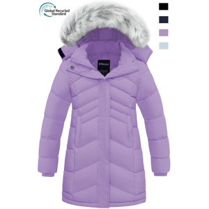 Wantdo Girls' Waterproof Puffer Coat with Removable Hood