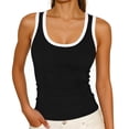 thumbnail image 4 of cfhntfmh Women's Scoop Neck Ribbed Tank Top Basic Sleeveless Racerback Tops Summer Trendy Slim Fit Shirts, 4 of 7