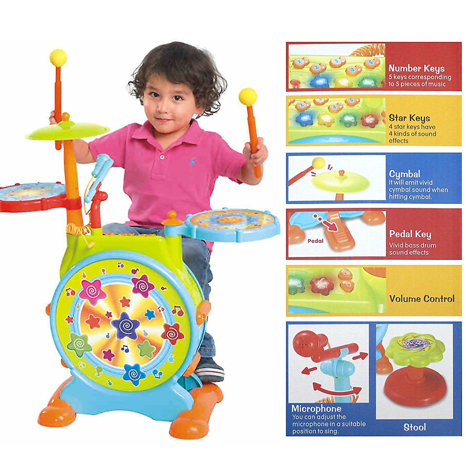 Fashion Baby Boy Girls Rabbit Drum Educational Developmental Musical Toy BR