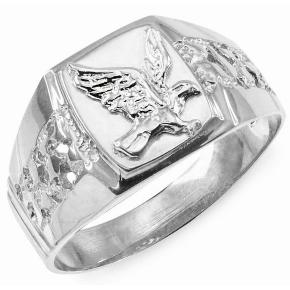 .925 Sterling Silver American Bald Eagle Men's Ring (8)