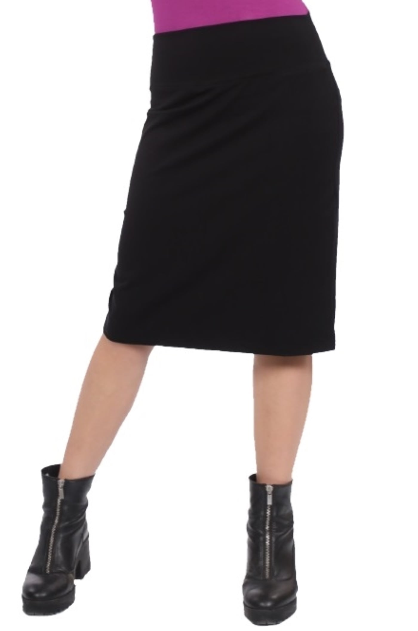 Kosher Casual Womens Modest Knee Length Stretch Pencil Skirt in Lightweight Cotton Lycra 