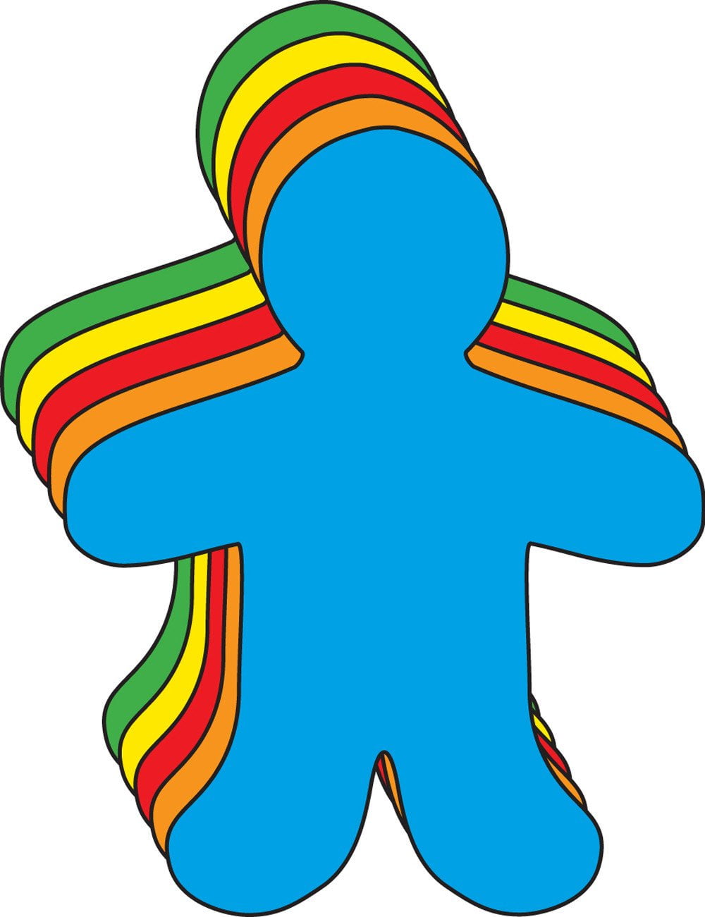 Person Large Assorted Color Creative Cut-Outs- 5.5"
