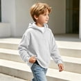 thumbnail image 5 of Jalioing Boys Quarter Zip Hoodies Casual Loose Long Sleeve Texture Pullover Fashion Basic Solid Sweatshirt 3-14 Years, 5 of 9