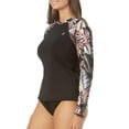 thumbnail image 4 of Hurley Women's UPF 50+ Long Sleeve Pull Over Rash Guard (Scattered Palm, XXL), 4 of 5